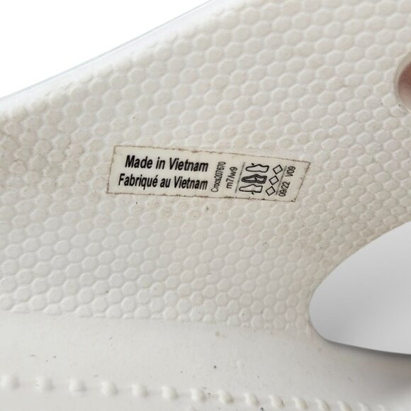 Croc White Chunky Platform Sandals Women Flower Gibbitz Charms W9 - Picture 8 of 10